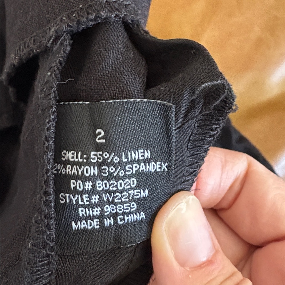 W118 by Walter Baker High Waist Black Shorts - Linen Blend - Size 2 - Picture 3 of 5